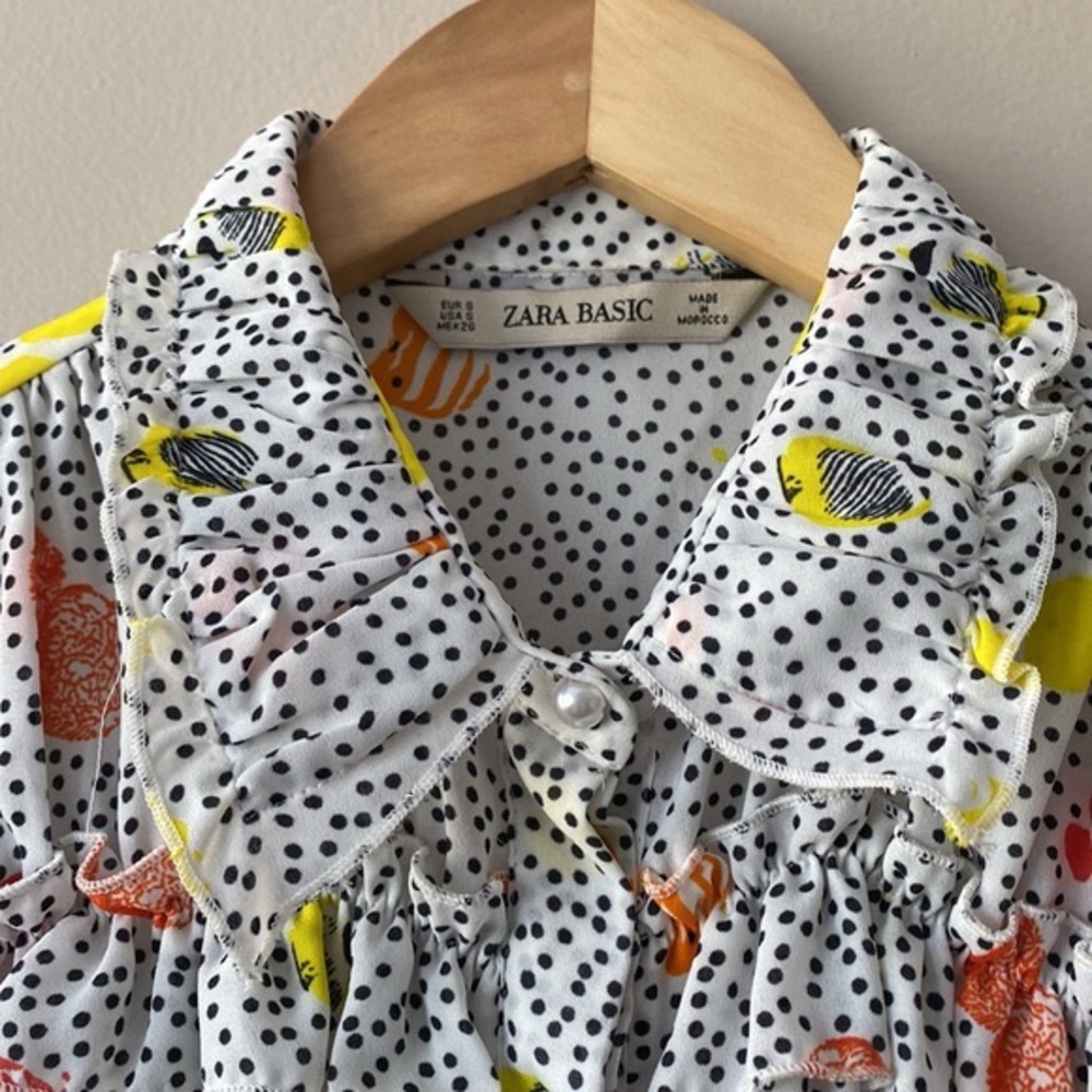 Zara Basic Coral Reef Button Up Blouse - Picture 6 of 9